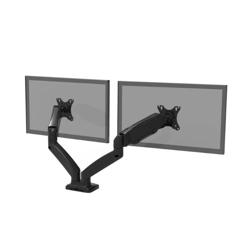 PORT Designs PORT Connect regulējams divu monitoru stiprinājums - 2 ekrāniem līdz 32 inch - galda skava/caurums - melns
