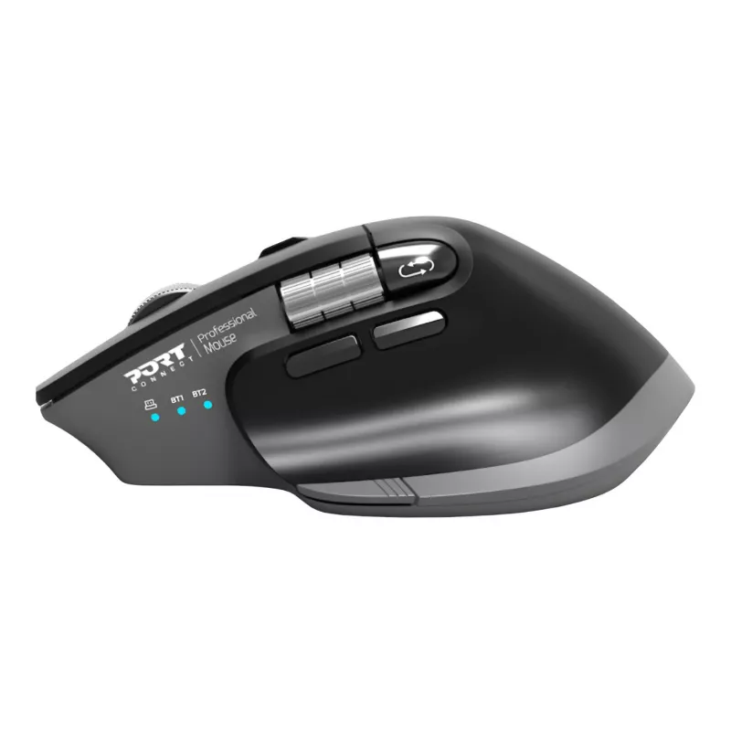 PORT Designs PORT Connect Professional ULTIMATE bezvadu uzlādējama pele - optiskā - 6 pogas - 2,4 GHz, Bluetooth - USB uztvērējs
