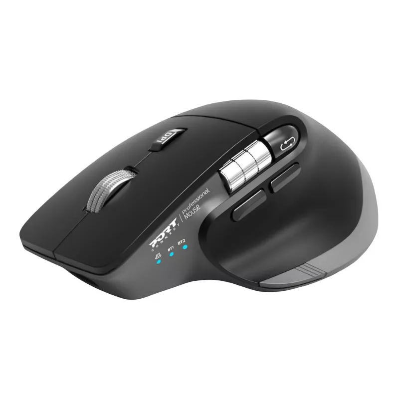 PORT Designs PORT Connect Professional ULTIMATE bezvadu uzlādējama pele - optiskā - 6 pogas - 2,4 GHz, Bluetooth - USB uztvērējs
