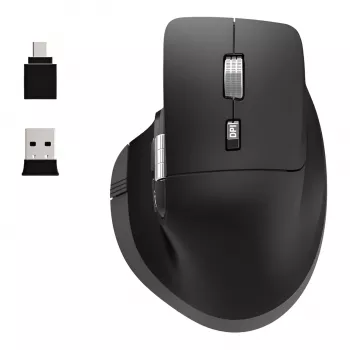 PORT Designs PORT Connect Professional ULTIMATE bezvadu uzlādējama pele - optiskā - 6 pogas - 2,4 GHz, Bluetooth - USB uztvērējs