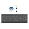 PORT Designs bezvadu uzlādējams apgaismots tastatūras - franču AZERTY izkārtojums - melna