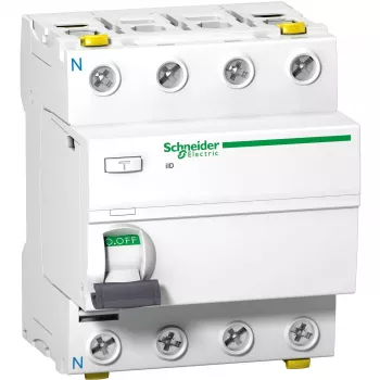 APC Schneider Electric A9Z21463 Noplūdes strāvas aizsardzības slēdzis RCCB Type A 4P 63A 30mA 380-415V AC IP20