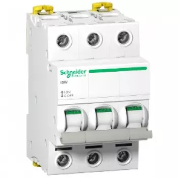 Schneider Electric Acti9 iSW A9S65363 3-Polu Izolācijas Slēdzis 63A 400V AC Balts