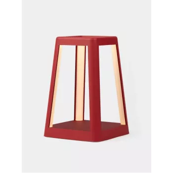 Lexon Lantern LED Lamp with Wireless Charger Dark Red LH94DR