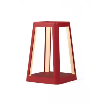 Lexon Lantern LED Lamp with Wireless Charger Dark Red LH94DR