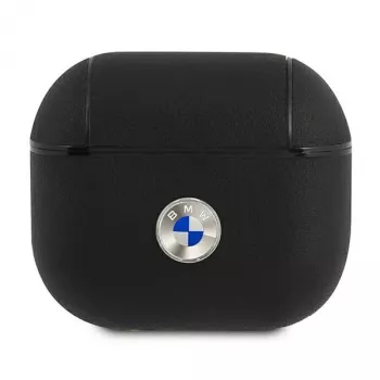 BMW BMA3SSLBK AirPods 3 vāciņš melns īsta āda sudraba logotips