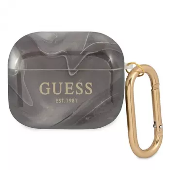Guess GUA3UNMK AirPods 3 apvalks Black Marble Collection