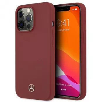 MERCEDES-BENZ MEHCP13LSILRE Silicone Line Hard Case iPhone 13 Pro / 13 6,1 inch sarkanā krāsā