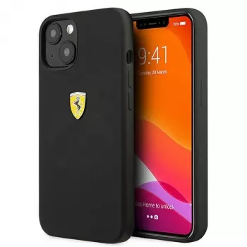 Ferrari FESSIHCP13SBK iPhone 13 mini 5,4 inch Melns Cietais Silikona Aizmugures Vāciņš