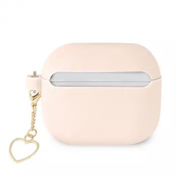 Guess GUA3LSCHSP silikona šarms Heart Collection maciņš Apple AirPods 3rd Generation - rozā