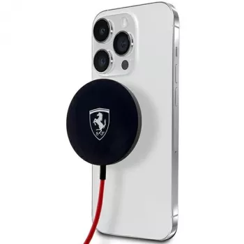 Ferrari FECBMSMENK 15W MagSafe bezvadu uzlādes paliktnis - Melns