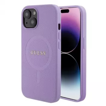Guess GUHMP15MPSAHMCU Saffiano MagSafe cietais maciņš iPhone 15 Plus / 14 Plus 6,7 inch - Violeta