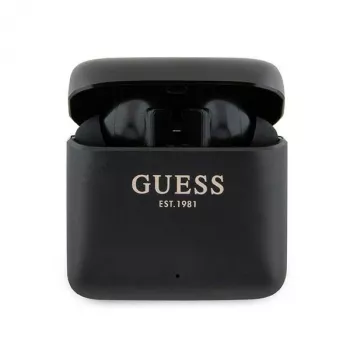 Guess Printed Logo True Wireless Stereo Bluetooth Earbuds ar uzlādes futrāli (Melns)