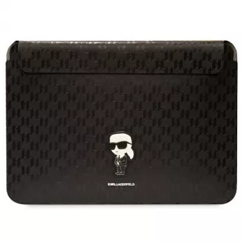 Karl Lagerfeld Sleeve KLCS16SAKHPKK 16 collu melns Saffiano Monogram Ikonik klēpjdatora maciņš