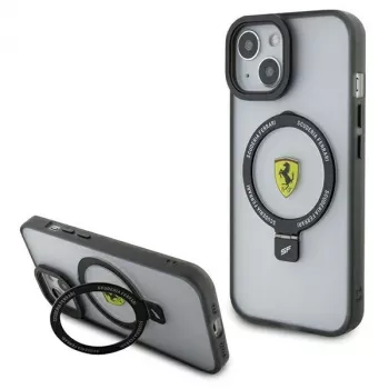 Ferrari FEHMP15SUSCAH iPhone 15 / 14 / 13 6.1 Caurspīdīgs cietais vāciņš ar gredzena statīvu 2023 Collection MagSafe
