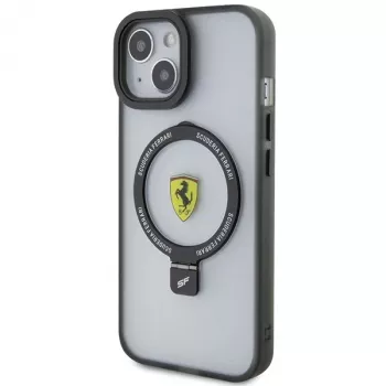 Ferrari FEHMP15SUSCAH iPhone 15 / 14 / 13 6.1 Caurspīdīgs cietais vāciņš ar gredzena statīvu 2023 Collection MagSafe
