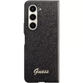 Guess Glitter Script F946 Cietais Maciņš Samsung Galaxy Z Fold5, Melns