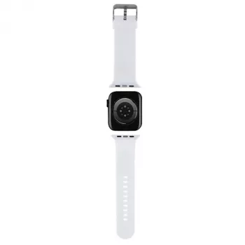 Karl Lagerfeld 3D Gumijas Karl & Choupette Galvas NFT Apple Watch Siksniņa 42/44/45/49mm Balta