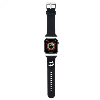 Karl Lagerfeld 3D Gumijas Choupette Galvas Siksniņa Apple Watch 38/40/41mm Melna