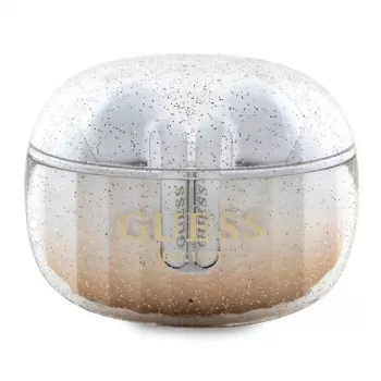 Guess Glitter Gradient Bluetooth TWS Earbuds ar uzlādes futrāli (Zelta)