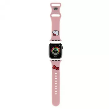 Hello Kitty HKAWLSCHBLP Silikona siksniņa Apple Watch 42/44/45/49mm rozā