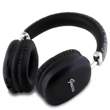 Guess Gcube Metallic Script Logo On-Ear Bluetooth Headphones Black