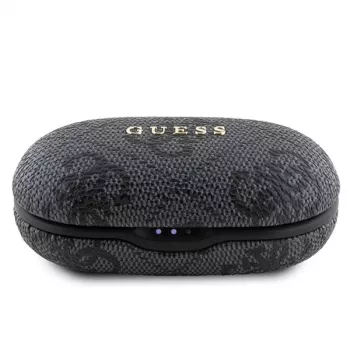 Guess 4G Metal Logo Bluetooth TWS ENC Earbuds ar uzlādes futrāli (Melns)