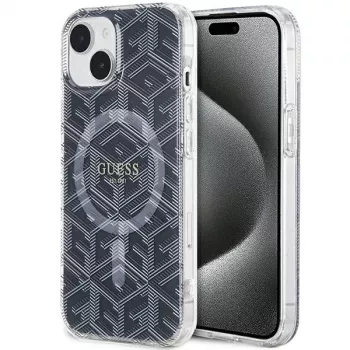 Guess GUHMP15MHGCUSTGK GCube MagSafe Hard Case for iPhone 15 Plus / 14 Plus 6,7 inch Black