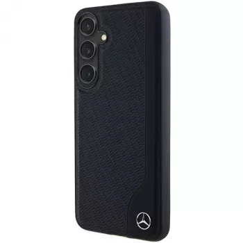 Mercedes-Benz Debossed Line Leather MagSafe Hard Case for Samsung Galaxy S24+ (SM-S926) - Black
