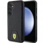 Ferrari FEHCS24MN3PUK cietais maciņš Samsung Galaxy S24+ (SM-S926) - oglekļa šķiedras raksts, šūta ādas apakšdaļa - melns