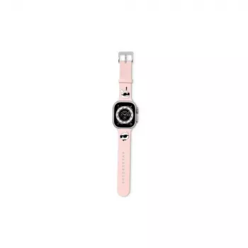 Karl Lagerfeld 3D Gumijas Karl & Choupette Galvas Siksniņa Apple Watch 42/44/45/49mm Rozā