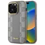 DKNY DKHMP14LPCPVSLE Cietais ādas vāciņš Checkered Mono Pattern MagSafe iPhone 14 Pro 6.1 Bēšs