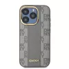 DKNY DKHMP15XPCPVSLE iPhone 15 Pro Max 6,7 inch Cietais ādas vāciņš Checkered Mono Pattern MagSafe Bēšs