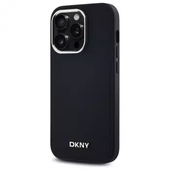 DKNY DKHMP14LPSCMCLK Cietais vāciņš Apple iPhone 14 Pro 6,1 inch Melns Vienkāršs logotips MagSafe