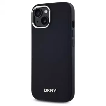 DKNY DKHMP15SPSCMCLK iPhone 15 6,1 inch Black Hardcase Plain Logo MagSafe