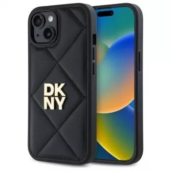 DKNY DKHCP14SPQDSLK Quilted Stack Logo aizmugurējais vāciņš Apple iPhone 14 6,1 inch melns