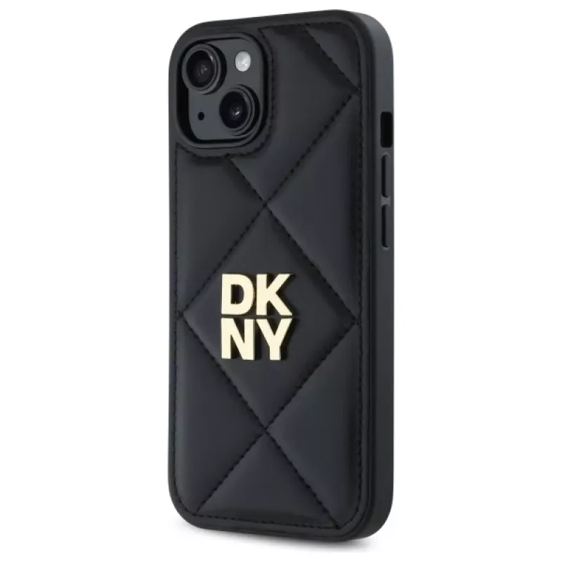 DKNY DKHCP14SPQDSLK Quilted Stack Logo aizmugurējais vāciņš Apple iPhone 14 6,1 inch melns