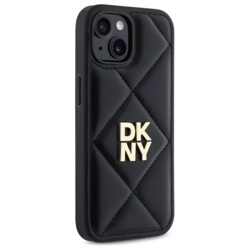 DKNY DKHCP14SPQDSLK Quilted Stack Logo aizmugurējais vāciņš Apple iPhone 14 6,1 inch melns