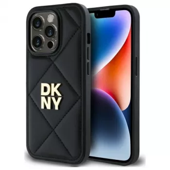 DKNY DKHCP14XPQDSLK Quilted Stack Logo Back Cover for iPhone 14 Pro Max 6,7 inch Black