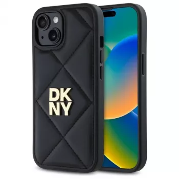 DKNY DKHCP15SPQDSLK Quilted Stack Logo aizmugurējais vāciņš Apple iPhone 15 6,1 inch melns