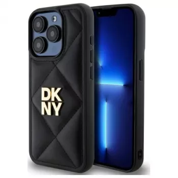 DKNY DKHCP15LPQDSLK Quilted Stack Logo Back Cover Apple iPhone 15 Pro 6.1 Melns