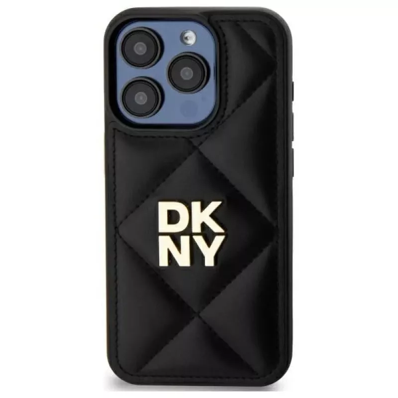 DKNY DKHCP15LPQDSLK Quilted Stack Logo Back Cover Apple iPhone 15 Pro 6.1 Melns