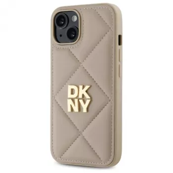 DKNY DKHCP14SPQDSLE Quilted Stack Logo Maciņš Apple iPhone 14 6,1 inch Bēšs