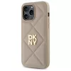 DKNY DKHCP14LPQDSLE Quilted Stack Logo Back Cover iPhone 14 Pro 6,1 inch - Bēšs