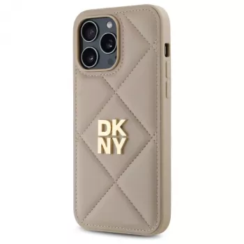 DKNY DKHCP14XPQDSLE Quilted Stack Logo Maciņš iPhone 14 Pro Max 6,7 inch - Bēšs