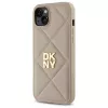 DKNY DKHCP15MPQDSLE Quilted Stack Logo vāciņš iPhone 15 Plus - Bēšs