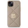 DKNY DKHCP15MPQDSLE Quilted Stack Logo vāciņš iPhone 15 Plus - Bēšs