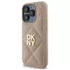 DKNY DKHCP15LPQDSLE Quilted Stack Logo Case iPhone 15 Pro 6.1 Bēšs