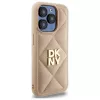 DKNY DKHCP15LPQDSLE Quilted Stack Logo Case iPhone 15 Pro 6.1 Bēšs