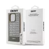 DKNY DKHMP15XPSOSPW Cietais maciņš no ādas ar apdrukātu rakstu un metāla logotipu, MagSafe saderīgs iPhone 15 Pro Max 6,7 inch Brūns
